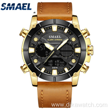 SMAEL New Fashion Men Watch Leather Strap Quartz